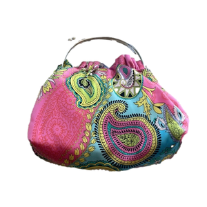 🌿Precious pink floral print handbag👛 sateen material🌿